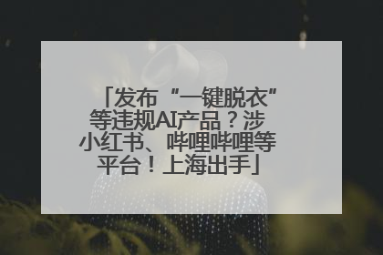 发布“一键脱衣”等违规AI产品?涉小红书、哔哩哔哩等平台!上海出手