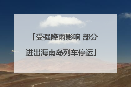 受强降雨影响 部分进出海南岛列车停运