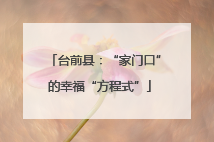 台前县：“家门口”的幸福“方程式”