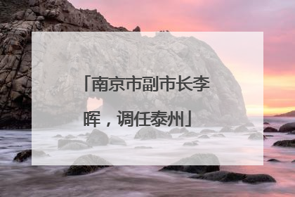 南京市副市长李晖，调任泰州