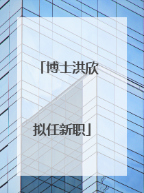 博士洪欣拟任新职