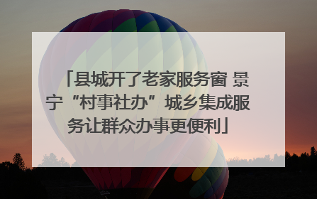 县城开了老家服务窗 景宁“村事社办”城乡集成服务让群众办事更便利
