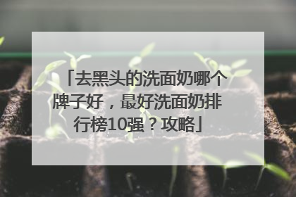 去黑头的洗面奶哪个牌子好，最好洗面奶排行榜10强？攻略