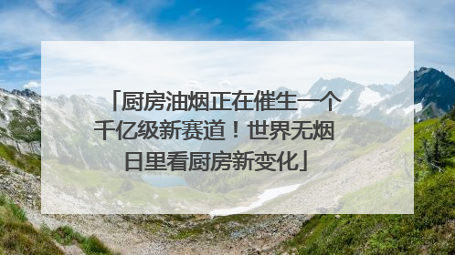 厨房油烟正在催生一个千亿级新赛道！世界无烟日里看厨房新变化