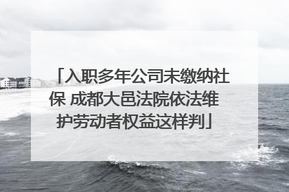 入职多年公司未缴纳社保 成都大邑法院依法维护劳动者权益这样判