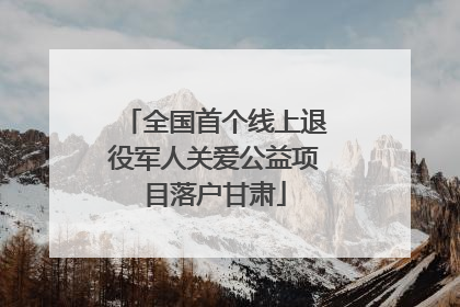 全国首个线上退役军人关爱公益项目落户甘肃