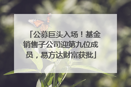 公募巨头入场！基金销售子公司迎第九位成员，易方达财富获批