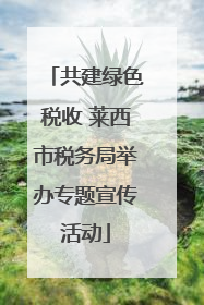 共建绿色税收 莱西市税务局举办专题宣传活动