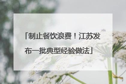 制止餐饮浪费！江苏发布一批典型经验做法