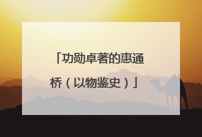 功勋卓著的惠通桥（以物鉴史）