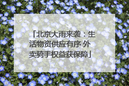 北京大雨来袭：生活物资供应有序 外卖骑手权益获保障