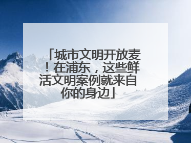 城市文明开放麦！在浦东，这些鲜活文明案例就来自你的身边