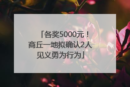 各奖5000元！商丘一地拟确认2人见义勇为行为