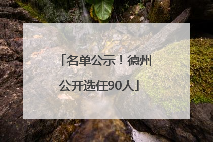 名单公示！德州公开选任90人