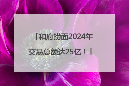 和府捞面2024年交易总额达25亿！