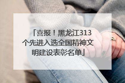 喜报！黑龙江313个先进入选全国精神文明建设表彰名单
