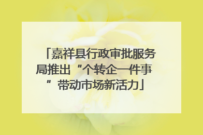 嘉祥县行政审批服务局推出“个转企一件事”带动市场新活力