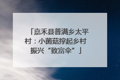嘉禾县普满乡太平村：小菌菇撑起乡村振兴“致富伞”