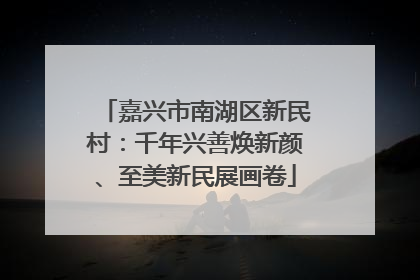 嘉兴市南湖区新民村：千年兴善焕新颜、至美新民展画卷
