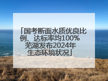 国考断面水质优良比例、达标率均100% 芜湖发布2024年生态环境状况