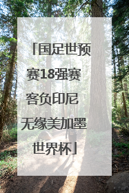 国足世预赛18强赛客负印尼 无缘美加墨世界杯
