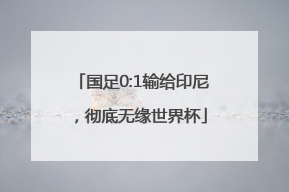 国足0:1输给印尼，彻底无缘世界杯