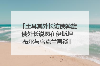 土耳其外长访俄斡旋 俄外长说愿在伊斯坦布尔与乌克兰再谈