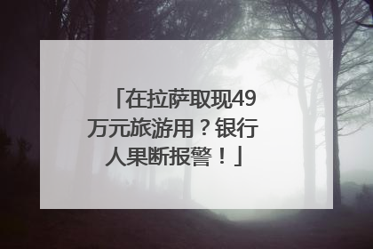 在拉萨取现49万元旅游用？银行人果断报警！