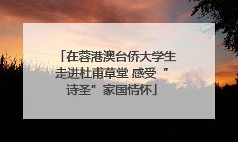 在蓉港澳台侨大学生走进杜甫草堂 感受“诗圣”家国情怀