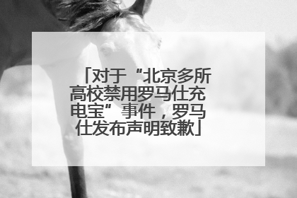 对于“北京多所高校禁用罗马仕充电宝”事件，罗马仕发布声明致歉