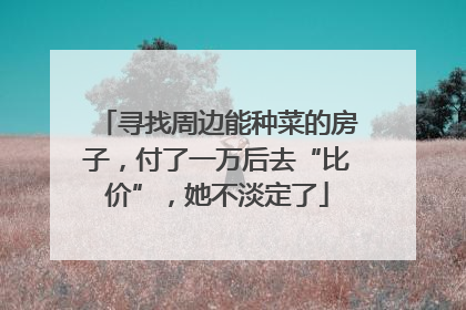 寻找周边能种菜的房子，付了一万后去“比价”，她不淡定了