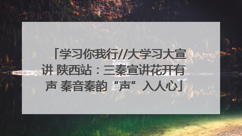 学习你我行//大学习大宣讲 陕西站：三秦宣讲花开有声 秦音秦韵“声”入人心