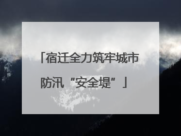 宿迁全力筑牢城市防汛“安全堤”