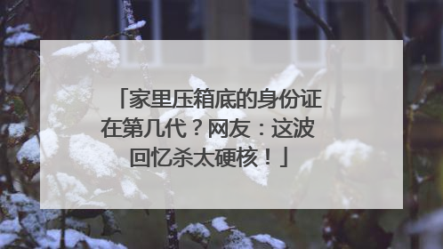 家里压箱底的身份证在第几代？网友：这波回忆杀太硬核！