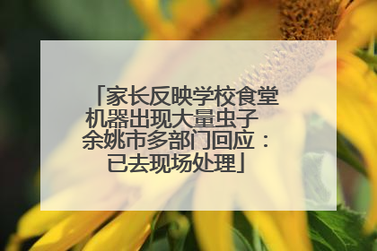 家长反映学校食堂机器出现大量虫子 余姚市多部门回应：已去现场处理