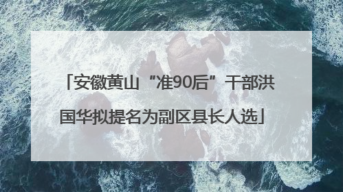安徽黄山“准90后”干部洪国华拟提名为副区县长人选
