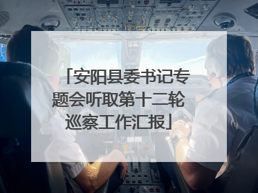 安阳县委书记专题会听取第十二轮巡察工作汇报