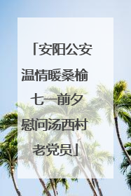 安阳公安温情暖桑榆 七一前夕慰问汤西村老党员