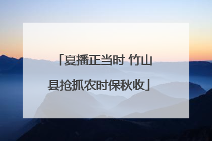 夏播正当时 竹山县抢抓农时保秋收