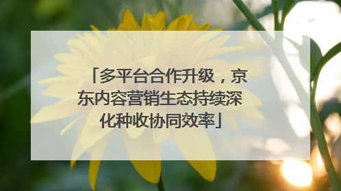 多平台合作升级，京东内容营销生态持续深化种收协同效率