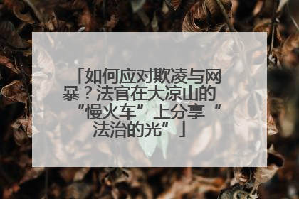 如何应对欺凌与网暴？法官在大凉山的“慢火车”上分享“法治的光”