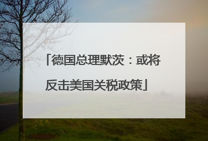 德国总理默茨：或将反击美国关税政策