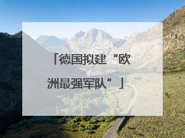 德国拟建“欧洲最强军队”