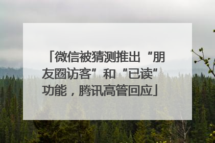 微信被猜测推出“朋友圈访客”和“已读”功能，腾讯高管回应