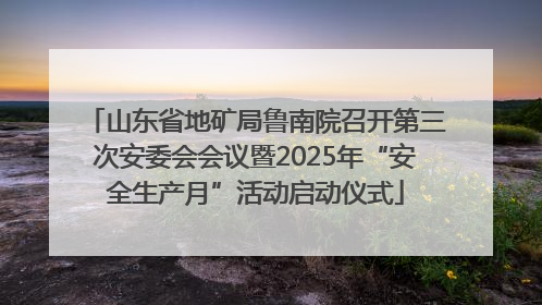 山东省地矿局鲁南院召开第三次安委会会议暨2025年“安全生产月”活动启动仪式