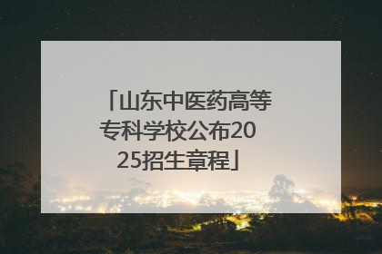 山东中医药高等专科学校公布2025招生章程
