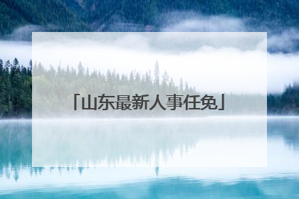 山东最新人事任免