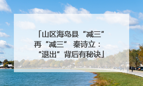 山区海岛县“减三”再“减三” 秦诗立：“退出”背后有秘诀
