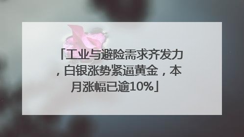 工业与避险需求齐发力，白银涨势紧逼黄金，本月涨幅已逾10%