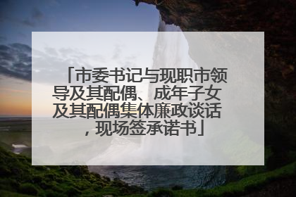 市委书记与现职市领导及其配偶、成年子女及其配偶集体廉政谈话，现场签承诺书